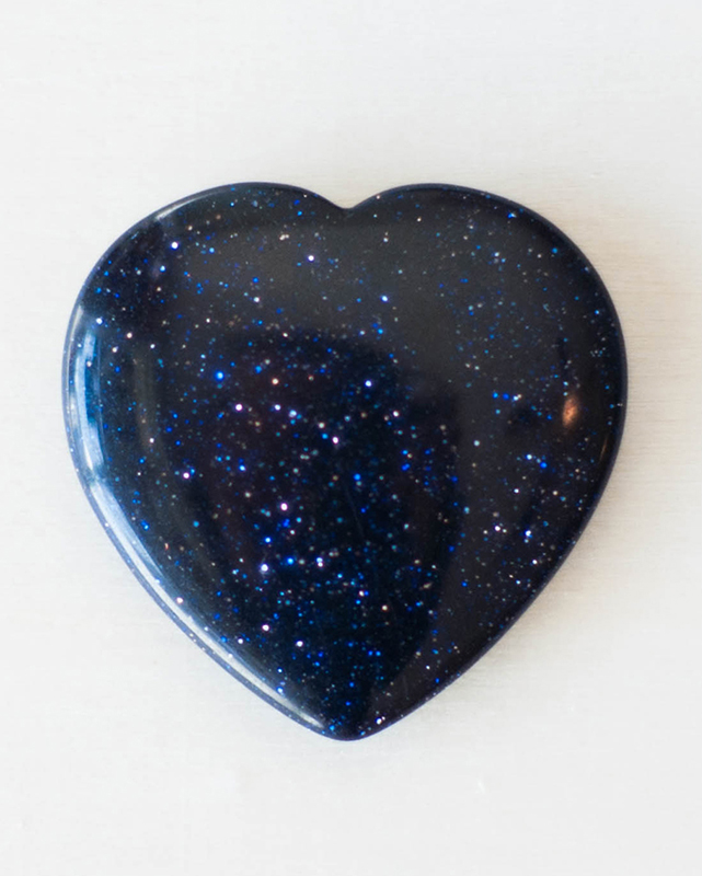 Blue Goldstone Heart Small