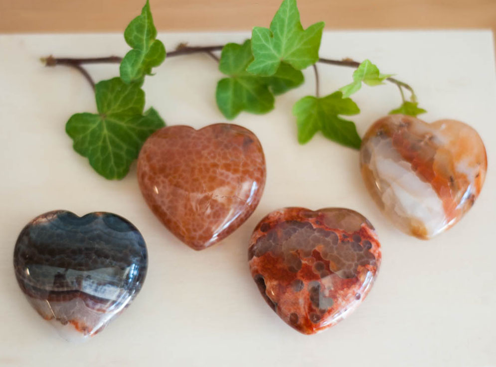 Fire Agate Heart small