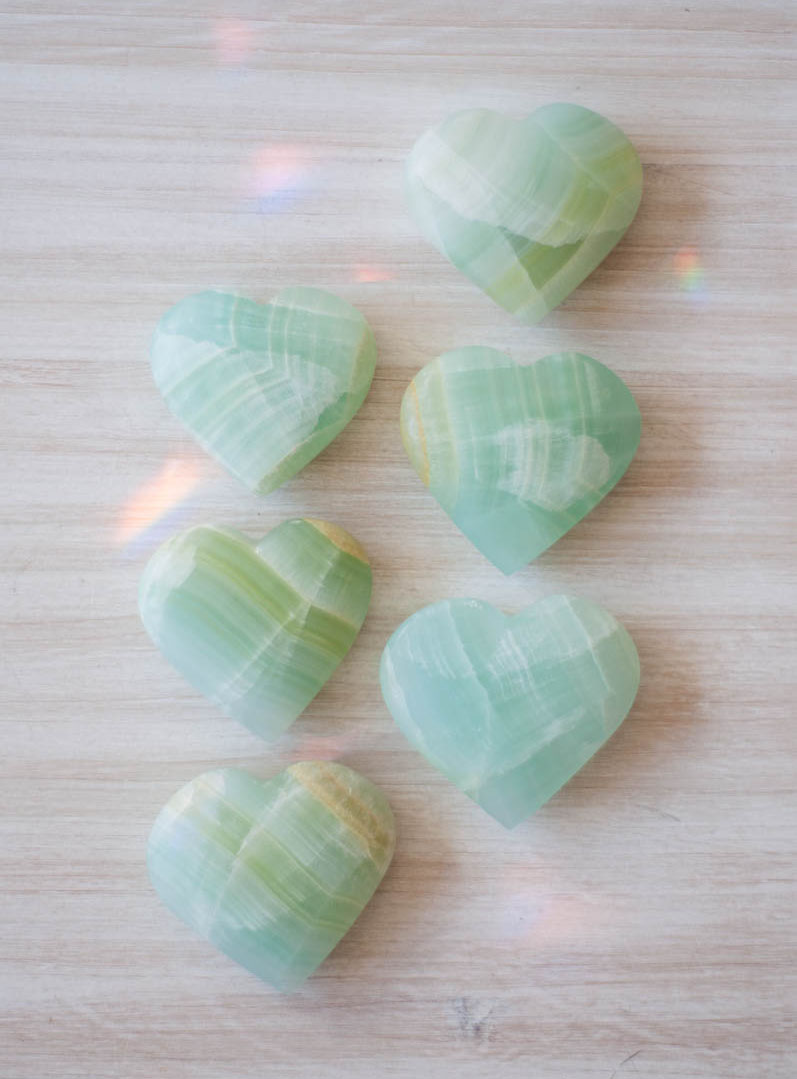 Medium Sea Green Calcite Heart - Pakistan
