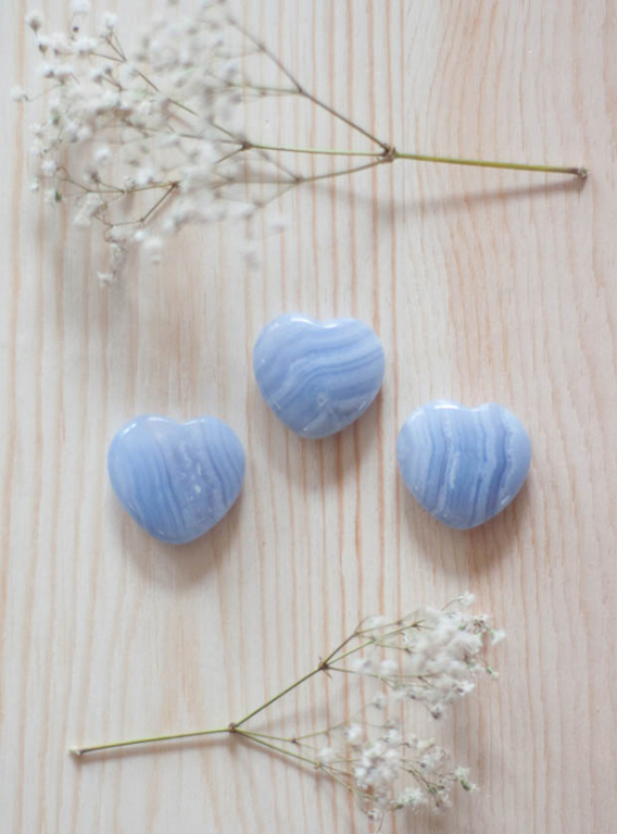 Blue Lace Agate Heart - small